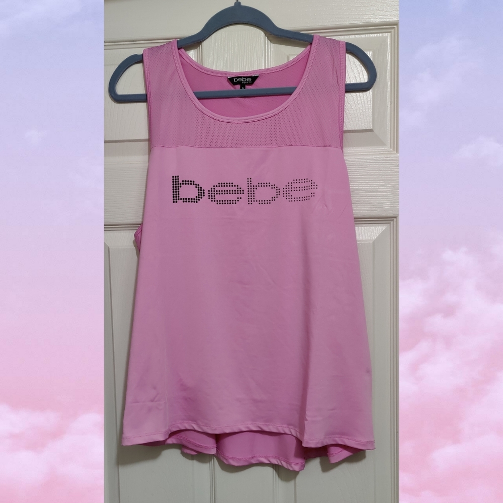 💖bebe Sport Active Exercise Pink Plus Tank Top